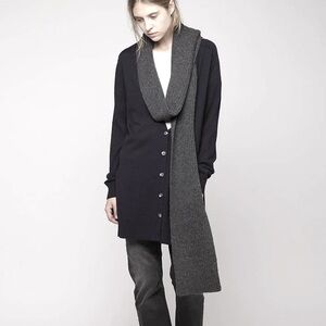 Acne Hedy navy cardigan with scarf
